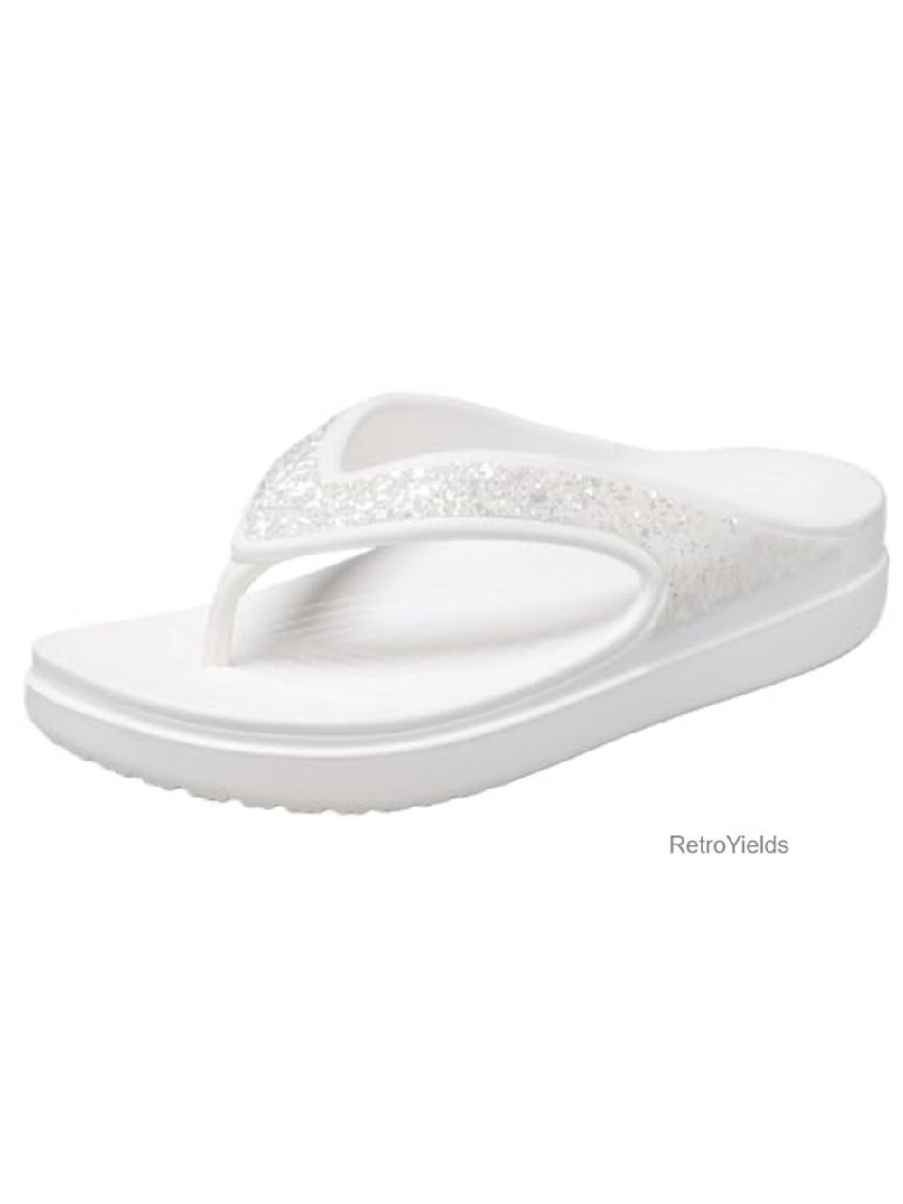 Crocs Sloane Glitter Flip Wedge Sandals Women's Comfortable Lightweight